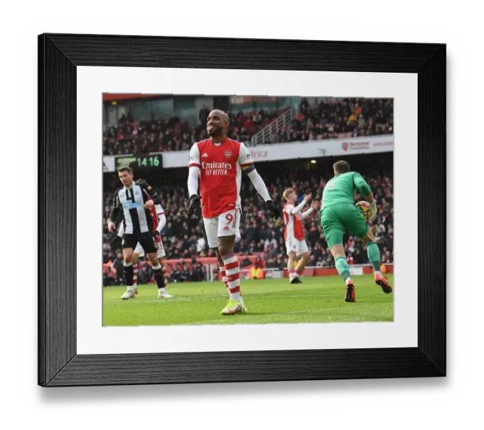 Framed Print : Arsenal's Alexandre Lacazette in Action Against Newcastle United - Premier League 2021-22