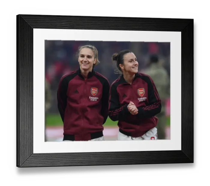 Framed Print : LONDON, ENGLAND - DECEMBER 05: Vivianne Miedema and Lotte Wubben-Moy of Arsenal before the Womens FA Cup Final between