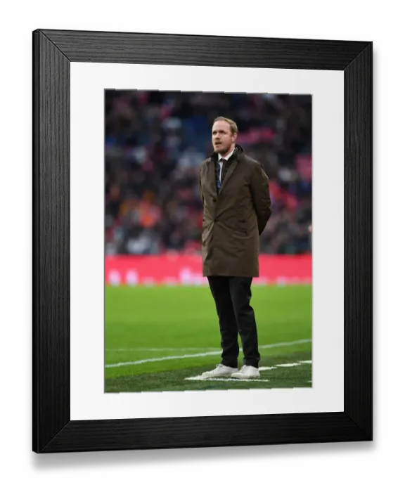 Framed Print : Arsenal's Jonas Eidevall Guides Women's Team at FA Cup Final Against Chelsea at Wembley Stadium
