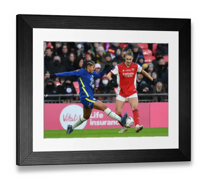 Framed Print : Arsenal vs Chelsea: FA Women's Cup Final Showdown at Wembley Stadium Framed Print : Arsenal vs Chelsea: FA Women's Cup Final Showdown at Wembley Stadium