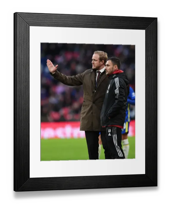 Framed Print : Arsenal Women's FA Cup Victory: Eidevall and D Antino Celebrate Triumph at Wembley with Chelsea Framed Print : Arsenal Women's FA Cup Victory: Eidevall and D Antino Celebrate Triumph at Wembley with Chelsea