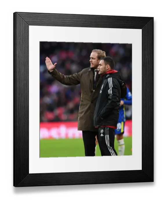 Framed Print : Arsenal FC: Jonas Eidevall and Aaron D Antino at the FA Women's Cup Final at Wembley Stadium