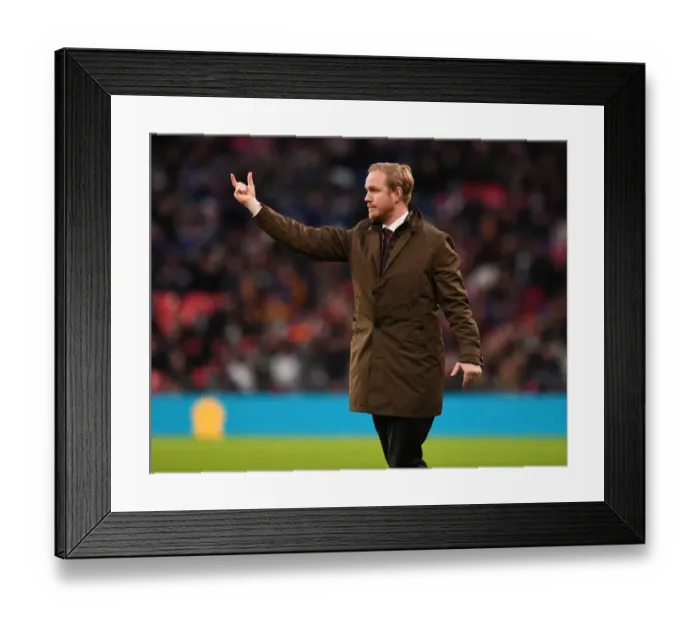 Framed Print : Arsenal's Jonas Eidevall Guides Women's Team at FA Cup Final vs. Chelsea at Wembley Stadium