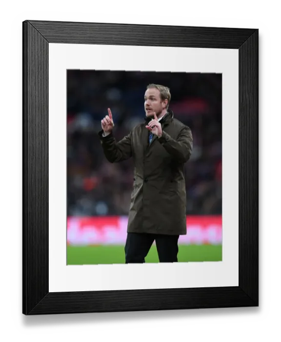 Framed Print : Arsenal's Jonas Eidevall at FA Women's Cup Final: Arsenal vs. Chelsea at Wembley Stadium