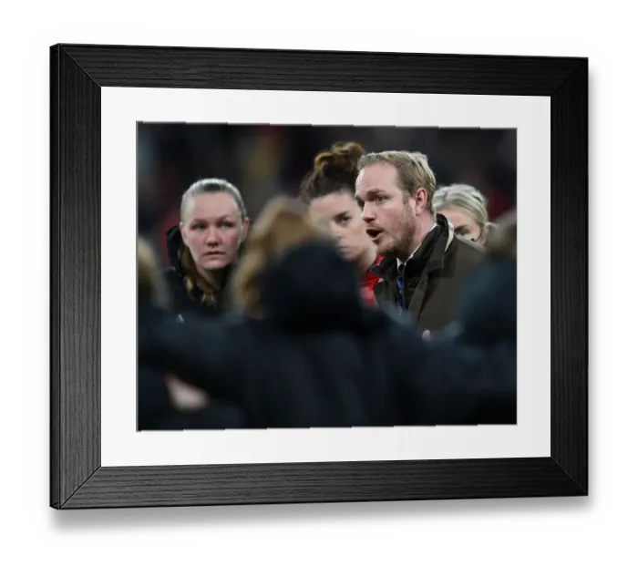 Framed Print : Arsenal Women's FA Cup Final: Jonas Eidevall Inspires Team at Wembley