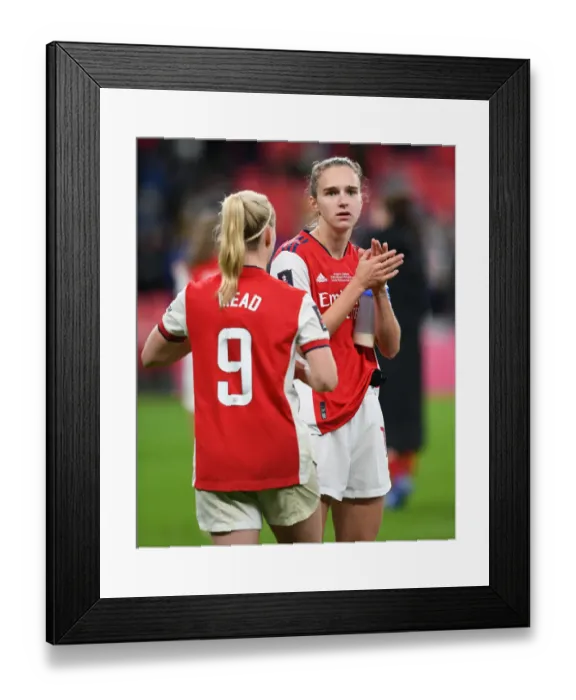 Framed Print : Arsenal Women's FA Cup Victory: Vivianne Miedema Celebrates with Fans after Arsenal v Chelsea Final at Wembley Stadium Framed Print : Arsenal Women's FA Cup Victory: Vivianne Miedema Celebrates with Fans after Arsenal v Chelsea Final at Wembley Stadium