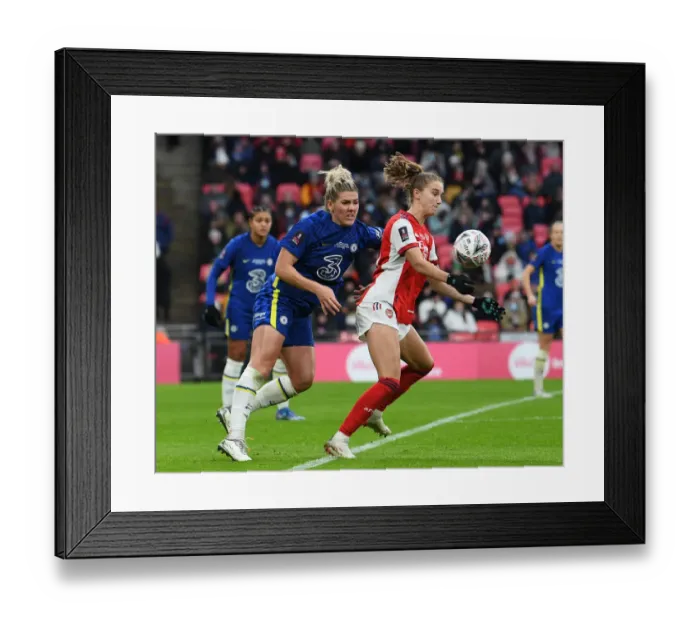 Framed Print : Arsenal vs. Chelsea: A Battle for the FA Cup Title - Vivianne Miedema Faces Off Against Millie Bright Framed Print : Arsenal vs. Chelsea: A Battle for the FA Cup Title - Vivianne Miedema Faces Off Against Millie Bright