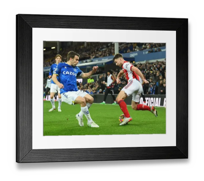 Framed Print : Tierney vs Coleman: Battle at Goodison Park - Everton vs Arsenal, Premier League 2020-21