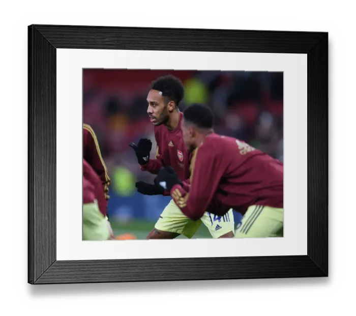 Framed Print : Arsenal's Pierre-Emerick Aubameyang Gears Up for Manchester United Clash in Premier League (2020-21) Framed Print : Arsenal's Pierre-Emerick Aubameyang Gears Up for Manchester United Clash in Premier League (2020-21)