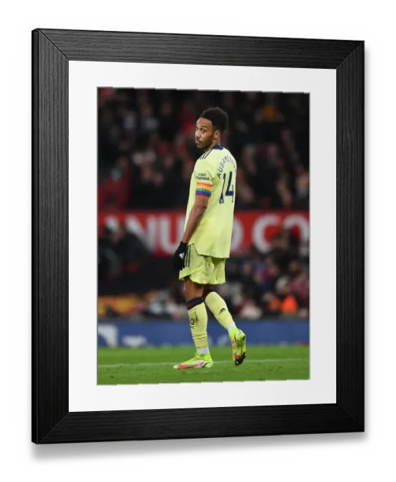 Framed Print : Aubameyang Faces Manchester United: Arsenal vs. Manchester United, Premier League 2020-21