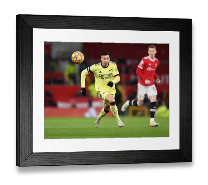 Framed Print : Gabriel Martinelli vs Manchester United: Premier League Battle at Old Trafford (2020-21) Framed Print : Gabriel Martinelli vs Manchester United: Premier League Battle at Old Trafford (2020-21)