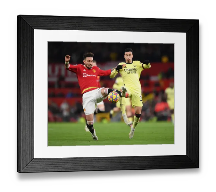 Framed Print : Martinelli vs. Telles: A Wingers Battle at Old Trafford - Premier League 2021