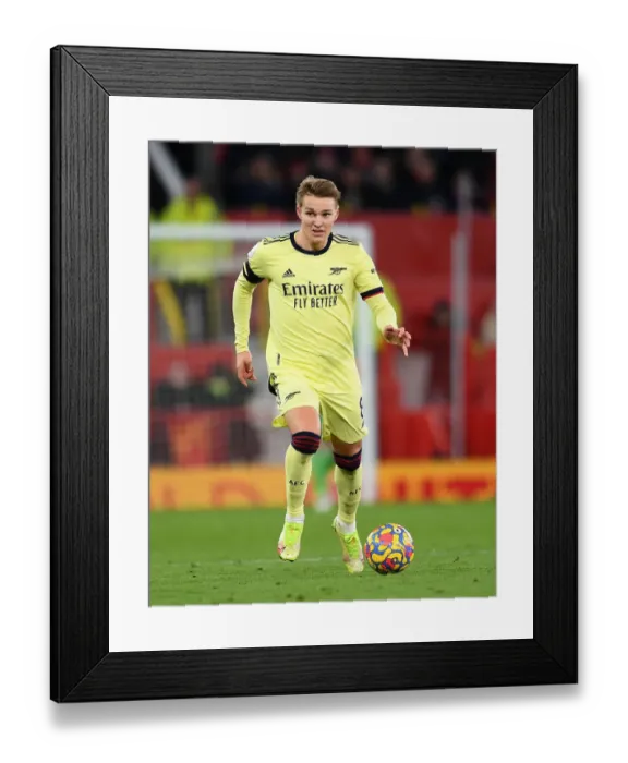 Framed Print : Clash at Old Trafford: Martin Odegaard vs Manchester United (Premier League 2020-21)