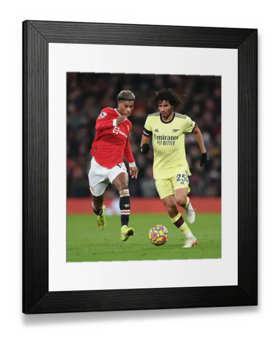 Framed Print : Elneny vs Rashford: Battle at Old Trafford - Manchester United vs Arsenal, Premier League 2020-21