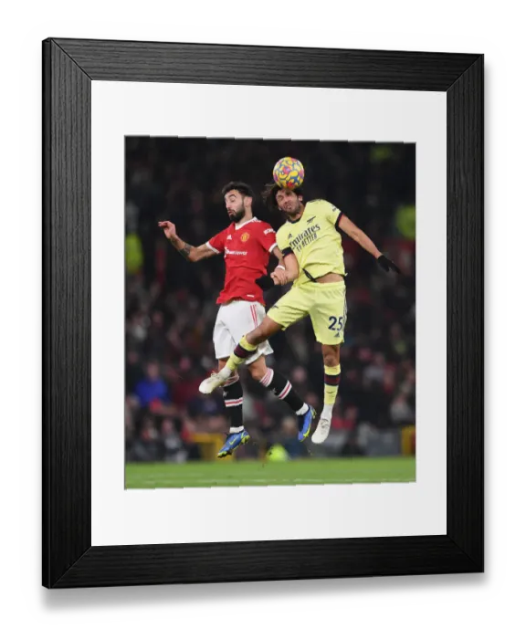 Framed Print : Clash at Old Trafford: Elneny vs Fernandes - Manchester United vs Arsenal, Premier League 2020-21