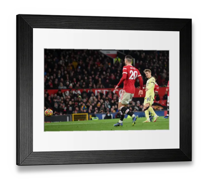 Framed Print : Martin Odegaard Scores Arsenal's Second Goal: Manchester United vs Arsenal, Premier League 2020-21