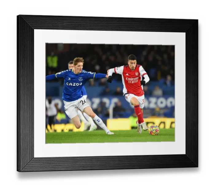 Framed Print : Gabriel Martinelli vs. Anthony Gordon: Battle at Goodison Park - Everton vs. Arsenal, Premier League 2020-21