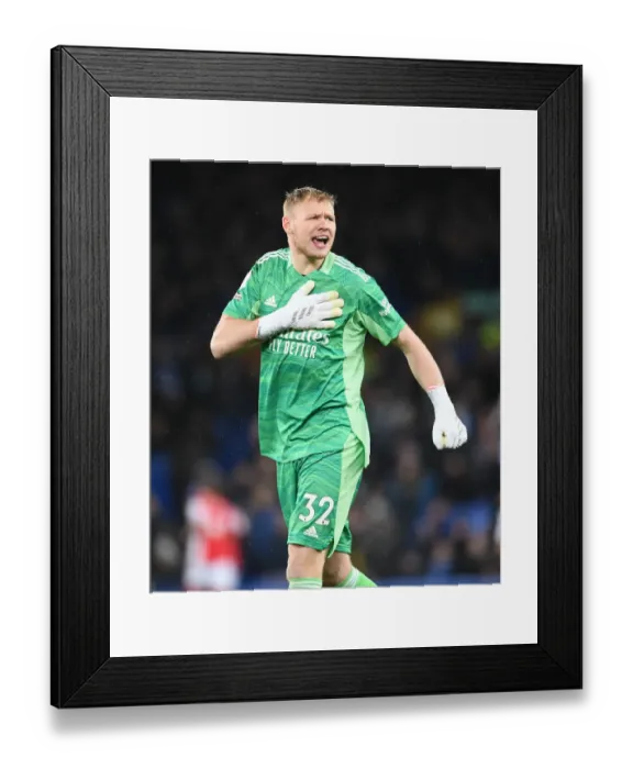 Framed Print : Arsenal's Odegaard Scores Dramatic Goal Against Everton in Premier League Clash