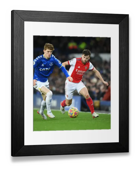 Framed Print : Kieran Tierney vs. Anthony Gordon: Battle at Goodison Park - Everton vs. Arsenal, Premier League 2020-21