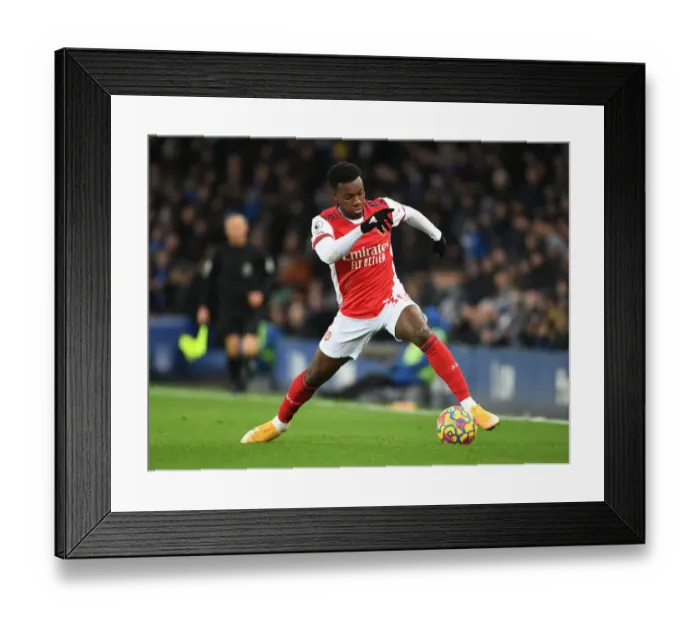 Framed Print : Arsenal's Eddie Nketiah in Action: Premier League 2020-21 - Arsenal vs Everton