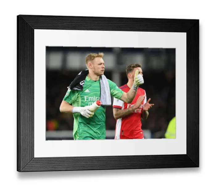 Framed Print : Arsenal's Aaron Ramsdale Appreciates Fan Support after Everton Clash (Everton vs Arsenal, Premier League 2020-21) Framed Print : Arsenal's Aaron Ramsdale Appreciates Fan Support after Everton Clash (Everton vs Arsenal, Premier League 2020-21)