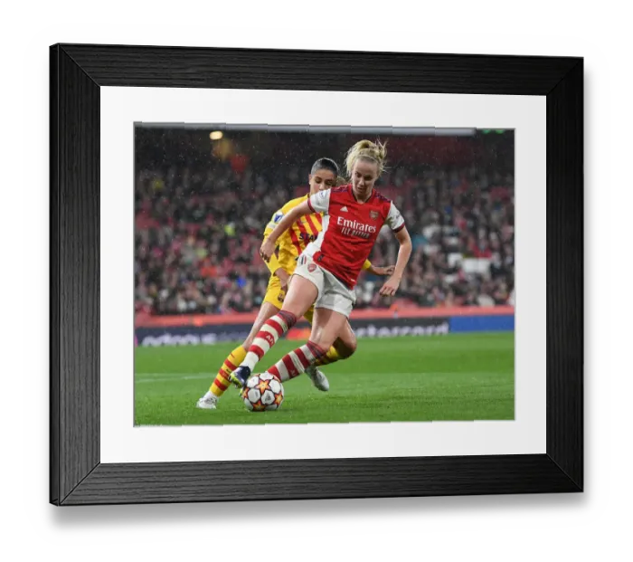 Framed Print : Arsenal WFC vs. FC Barcelona: Beth Mead in Action at the UEFA Women's Champions League Framed Print : Arsenal WFC vs. FC Barcelona: Beth Mead in Action at the UEFA Women's Champions League