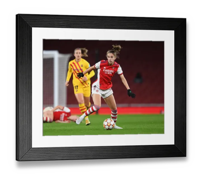 Framed Print : Arsenal Women vs. FC Barcelona: Vivianne Miedema in Action at the UEFA Women's Champions League Framed Print : Arsenal Women vs. FC Barcelona: Vivianne Miedema in Action at the UEFA Women's Champions League