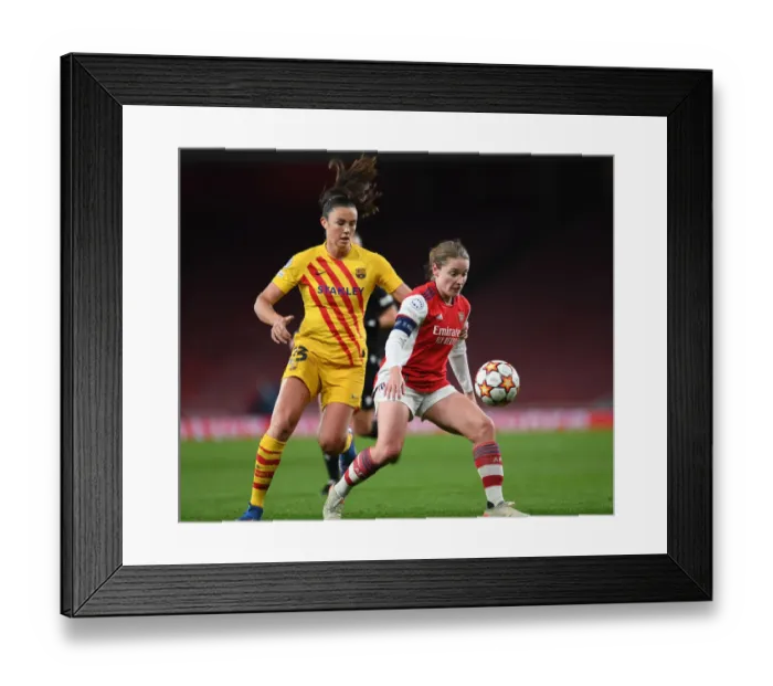 Framed Print : Arsenal vs. Barcelona: A Champion's Showdown in the UEFA Women's Champions League Framed Print : Arsenal vs. Barcelona: A Champion's Showdown in the UEFA Women's Champions League