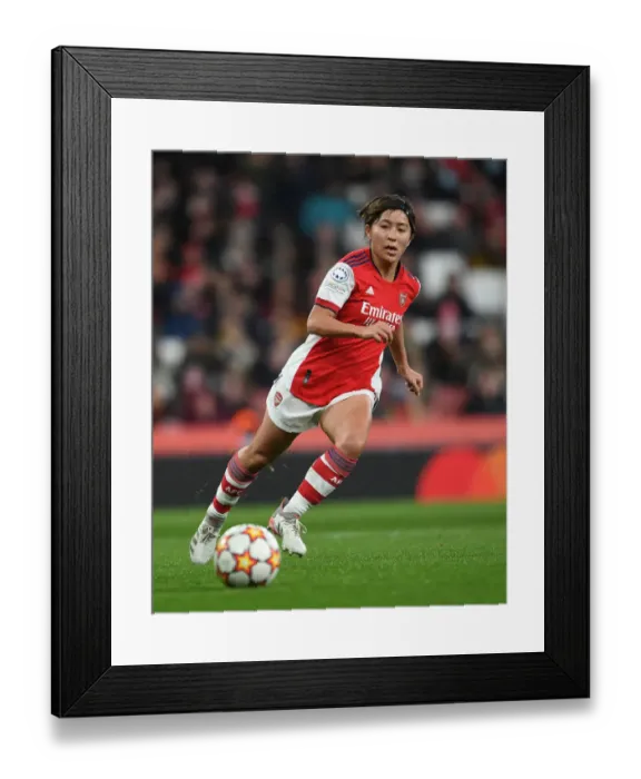 Framed Print : Arsenal Women vs. FC Barcelona: A UEFA Women's Champions League Showdown at Emirates Stadium