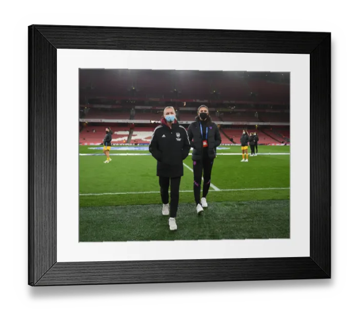 Framed Print : Champions Clash: Arsenal WFC vs. FC Barcelona - A Showdown in the UEFA Women's Champions League