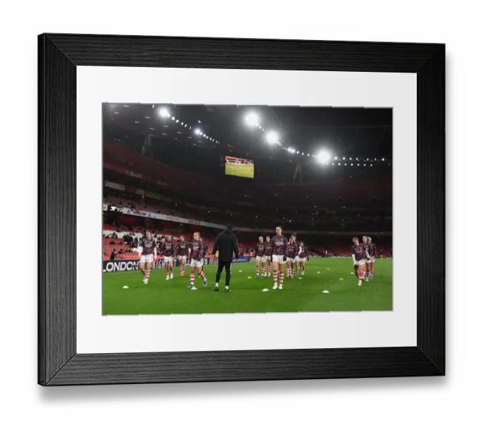 Framed Print : Arsenal WFC vs. FC Barcelona: A UEFA Women's Champions League Showdown at Emirates Stadium