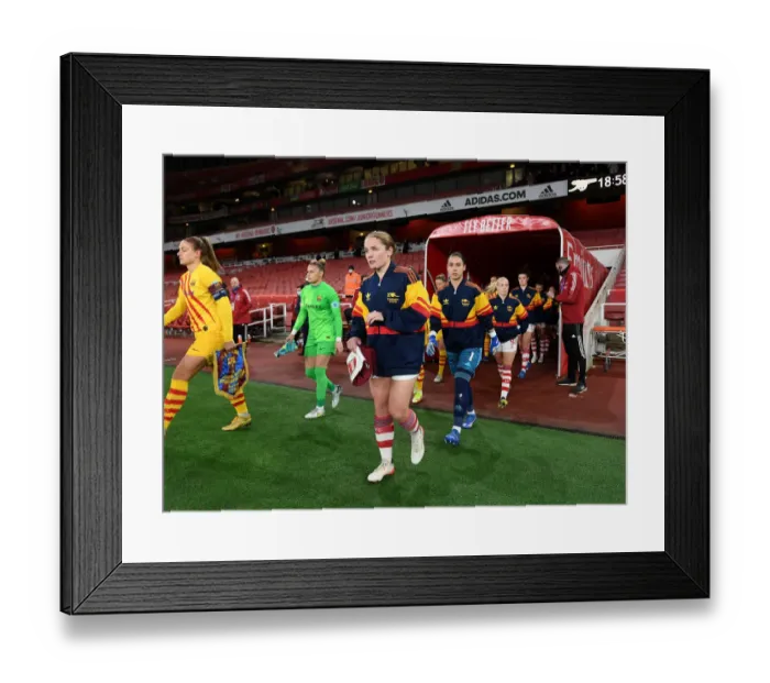 Framed Print : Champions League Showdown: Arsenal Women vs. FC Barcelona