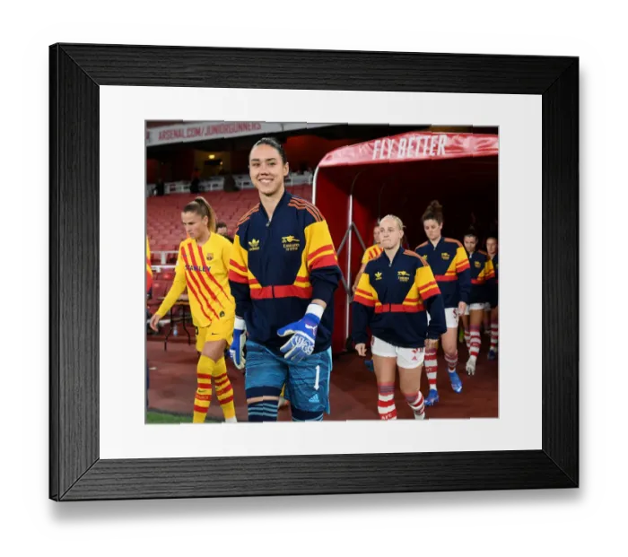 Framed Print : Battle in the Champions League: Arsenal WFC vs. FC Barcelona at Emirates Stadium Framed Print : Battle in the Champions League: Arsenal WFC vs. FC Barcelona at Emirates Stadium
