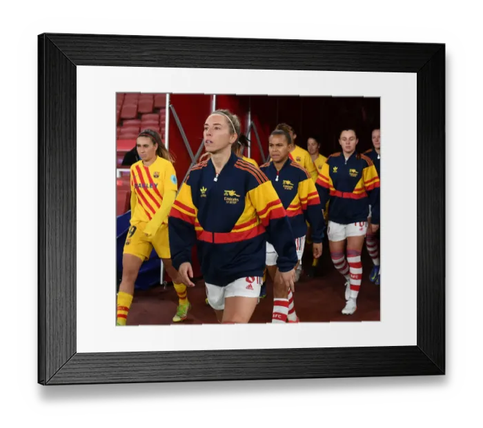 Framed Print : Arsenal WFC vs. FC Barcelona: Clash in the Champions League at Emirates Stadium