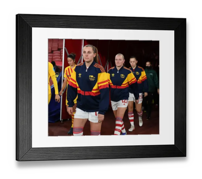 Framed Print : Arsenal Women vs. FC Barcelona: A UEFA Women's Champions League Showdown at Emirates Stadium