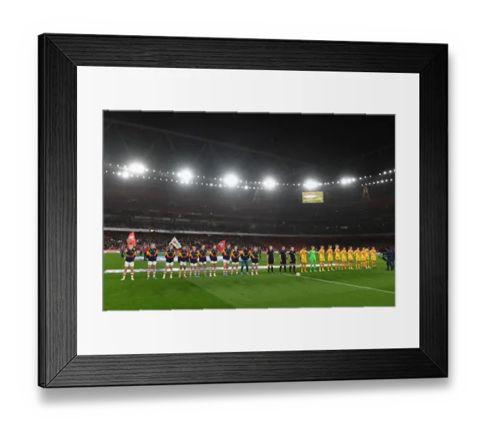 Framed Print : Champions Clash: Arsenal WFC vs. FC Barcelona - UEFA Women's Champions League at Emirates Stadium Framed Print : Champions Clash: Arsenal WFC vs. FC Barcelona - UEFA Women's Champions League at Emirates Stadium