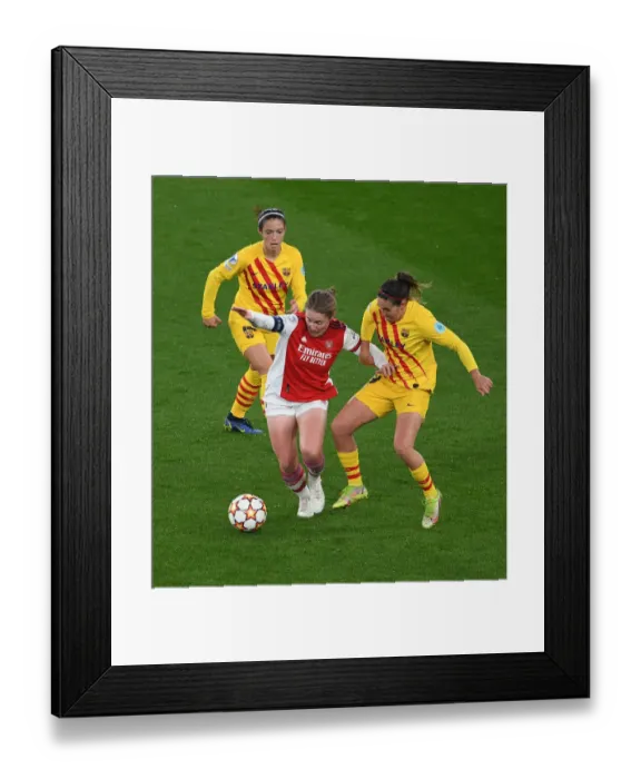 Framed Print : Battle of the Champions: Arsenal vs. Barcelona - UEFA Women's Clash at Emirates Stadium