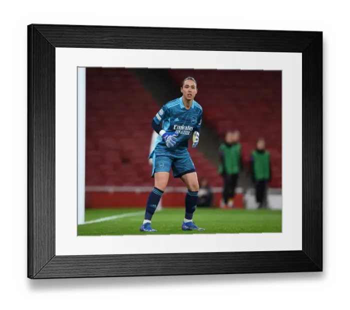 Framed Print : Battle in the Champions League: Arsenal WFC vs. FC Barcelona at Emirates Stadium