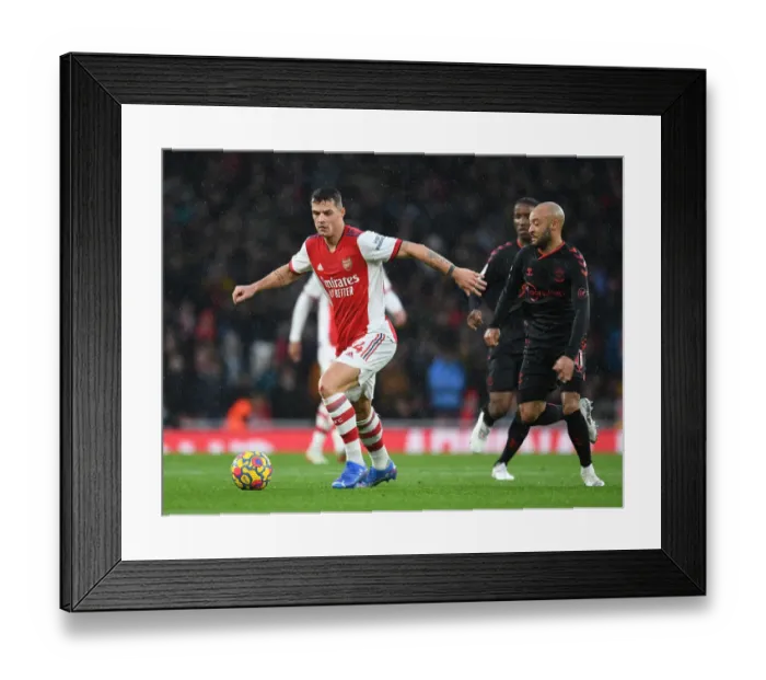 Framed Print : Xhaka vs Redmond: A Premier League Battle at the Emirates - Arsenal vs Southampton Clash