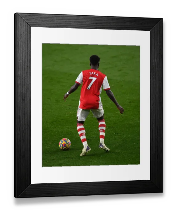 Framed Print : Bukayo Saka's Star Performance: Arsenal Triumphs Over Southampton in the Premier League 2021-22
