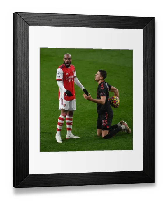Framed Print : Arsenal vs. Southampton: Lacazette and Bednarek Clash in Premier League Showdown Framed Print : Arsenal vs. Southampton: Lacazette and Bednarek Clash in Premier League Showdown