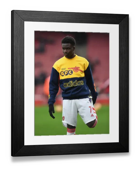 Framed Print : Bukayo Saka Gears Up: Arsenal vs. Southampton Showdown in Premier League