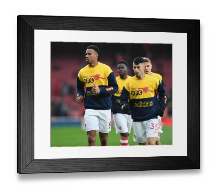 Framed Print : Gabriel Magalhaes of Arsenal Ready for Arsenal vs Southampton, Premier League 2021-22