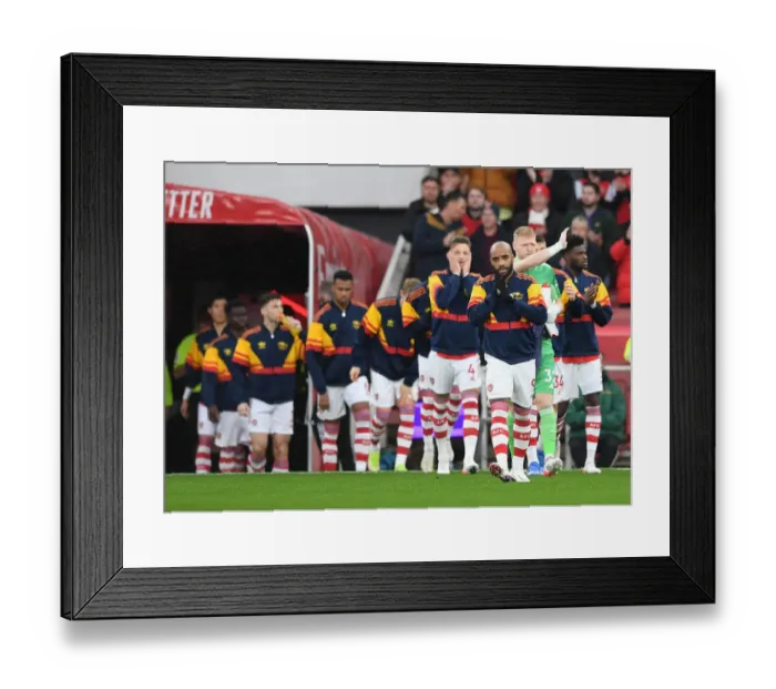 Framed Print : Arsenal's Alexandre Lacazette Leads Team Out vs Southampton (Premier League, December 2021)