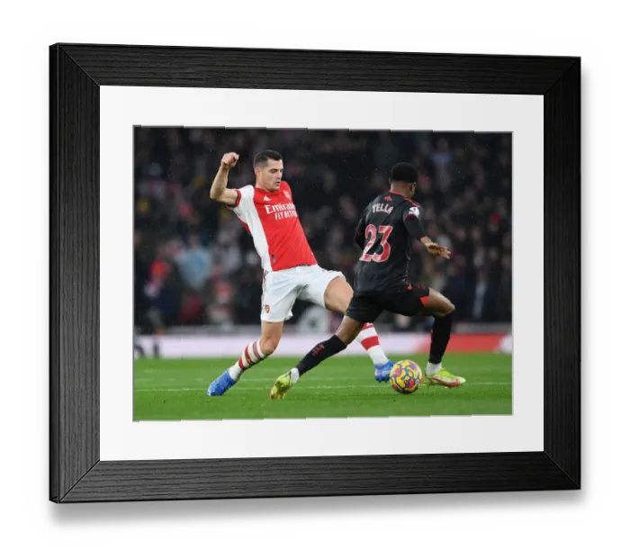 Framed Print : Arsenal vs. Southampton: Xhaka vs. Tella Clash in Premier League Showdown