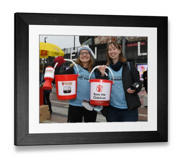 Framed Print : Arsenal Foundation Collects Before Arsenal vs Southampton: Premier League Showdown at Emirates Stadium (December 2021)