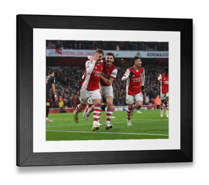 Framed Print : Arsenal: Odegaard and Tierney's Celebration After Scoring Against Southampton (Premier League 2021-22) Framed Print : Arsenal: Odegaard and Tierney's Celebration After Scoring Against Southampton (Premier League 2021-22)