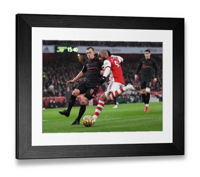 Framed Print : Lacazette vs. Ward-Prowse: A Premier League Showdown at Emirates Stadium Framed Print : Lacazette vs. Ward-Prowse: A Premier League Showdown at Emirates Stadium