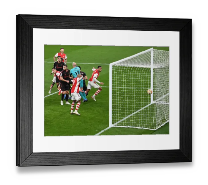 Framed Print : Gabriel Magalhaes Scores Arsenal's Third Goal in Premier League Clash Against Southampton (2021-22)