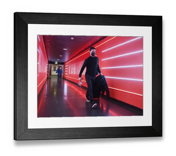 Framed Print : Mikel Arteta Before Arsenal vs. West Ham United - Premier League, Emirates Stadium (2021-22)